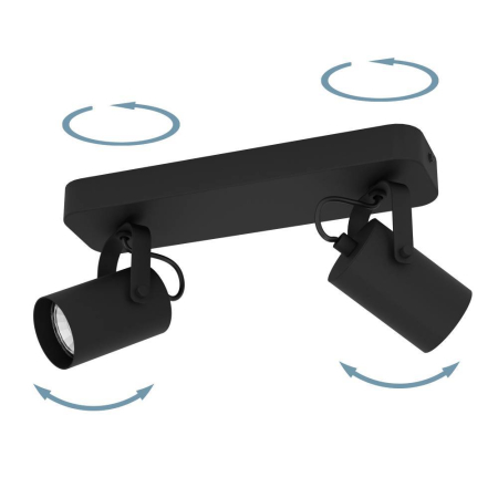 Aplica/Plafoniera EGLO Sorego 900332 GU10 2X2,8W 220-240V,50/60Hz L 280mm x l 100mm x H 120mm otel negru  IP20 [1]