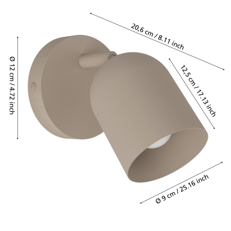 Aplica/Plafoniera EGLO Tilston 44161 E14 1X40W 220-240V,50/60Hz L 120mm x H 155mm otel sandy  IP20 [4]