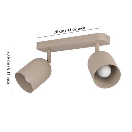 Aplica/Plafoniera EGLO Tilston 44162 E14 2X40W 220-240V,50/60Hz L 280mm x l 80mm x H 205mm otel sandy  IP20 [4]