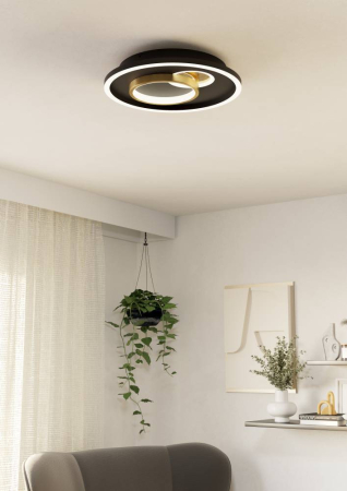 Aplica/Plafoniera EGLO Tiriolo 901244 LED;LED 14W;8,5W 4000K 1800;1050lm 220-240V,50/60Hz H 60mm x Ø380mm plastic/otel negru/gold  IP20 [3]