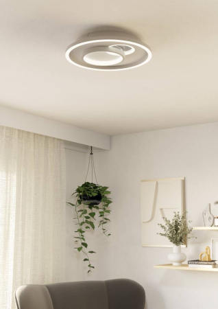 Aplica/Plafoniera EGLO Tiriolo 901246 LED;LED 14W;8,5W 4000K 1800;1050lm 220-240V,50/60Hz H 60mm x Ø380mm plastic/otel argintiu/alb  IP20 [3]