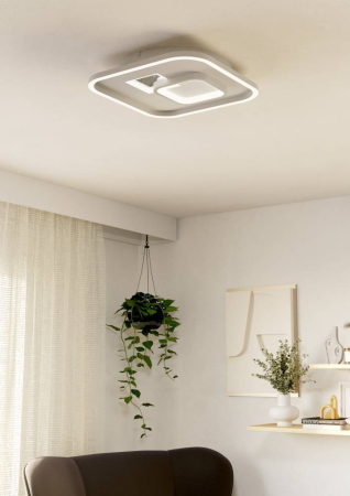 Aplica/Plafoniera EGLO Tiriolo 901247 LED;LED 16,2W;9,2W 4000K 2100;1150lm 220-240V,50/60Hz L 380mm x l 380mm x H 60mm plastic/otel argintiu/alb  IP20 [3]