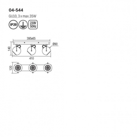 Aplica/Plafoniera SMARTER WARD 04-544 GU10 3x35W   Metal Negru Mat IP20 [1]