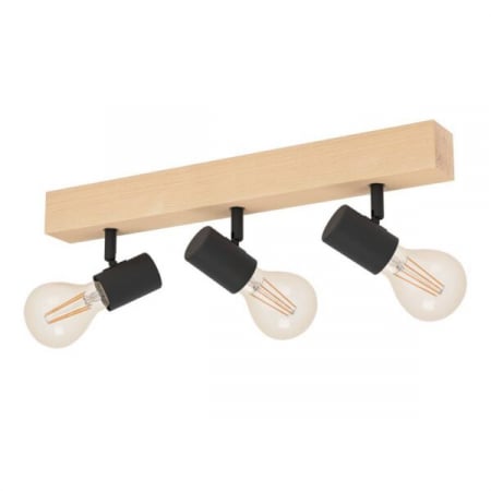 ILUMINAT INTERIOR - Aplică / Plafonieră TOWNSHEND 3 E27 3X60W IP20 lemn, oțel maro, negru