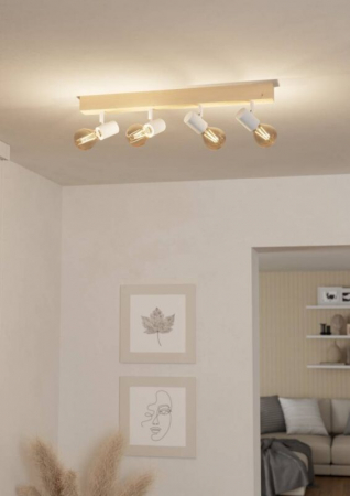 Aplică / Plafonieră TOWNSHEND 3 E27 4X60W IP20 lemn, oțel maro, alb [1]