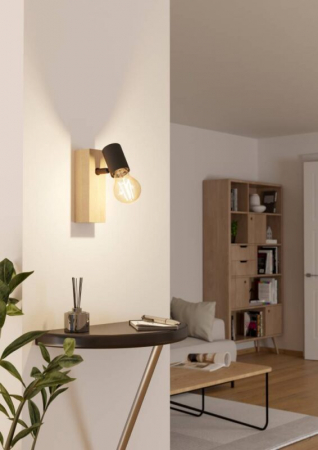 Aplică / Plafonieră TOWNSHEND 3 E27-LED 1X10W IP20 lemn, oțel maro, negru [1]