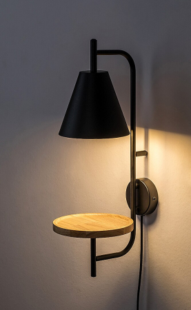 Aplica Rabalux Azome E27 E27 1x MAX 15W metal/ lemn wood stil modern, IP20 71293 [4]