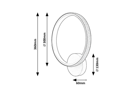 Aplica Rabalux Grete LED 15W 1150lm 3000K metal acril negru alb IP20 [8]