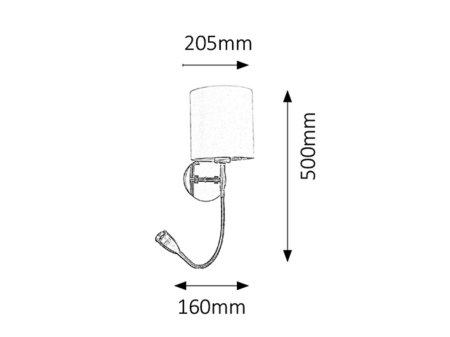 Aplica Rabalux Larkin LED E27 1x MAX 40 + 3W 205lm 2800 metal chrome stil standard, IP20 6529 [4]