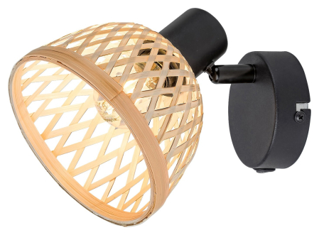 Aplica Rabalux Rattan E14 E14 1x MAX 15W   metal mat black stil industrial 230V, 50Hz IP20 3133 [1]