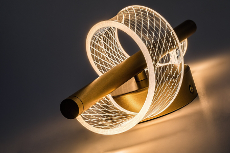 Aplica Rabalux Zofrael LED 6W 550lm 3000K metal acril auriu transparent IP20 [5]