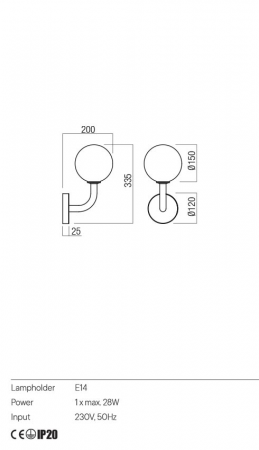 Aplica REDO CONFUSIO 01-3252 E14 1X28W    Metal Auriu Mat IP20 [1]