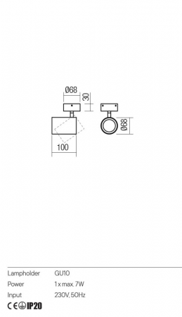 Aplica REDO CORINTH 01-3425 GU10 1x7W    Aluminiu Extrudat Alb Mat IP20 [1]