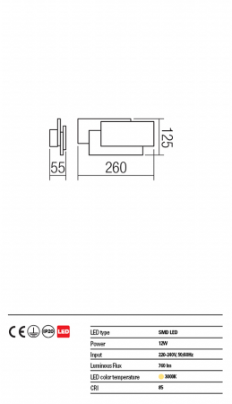 Aplica REDO Gamer 01-1444 SMD LED 12W 3000K 760lm IP20 Nedimabil Alb Mat [2]