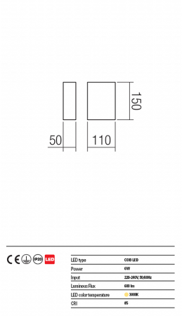 Aplica REDO Match 01-1448 COB LED 6W 3000K 600lm IP20 Nedimabil Alb Mat [3]