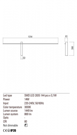 Aplica REDO TANGENT 01-2201 LED SAND BLACK 14W 869 lm 3000K 20 [1]