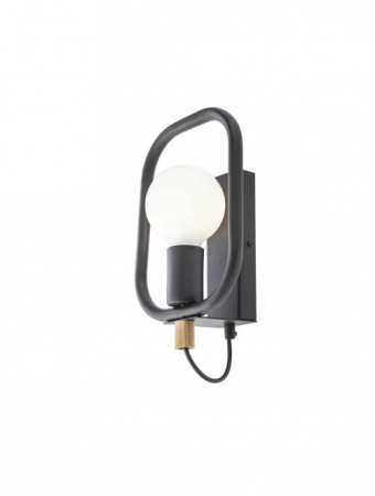 Aplica SMARTER AERIS 01-2406 E27 1x42W Metal Negru Mat/Lemn Natur IP20