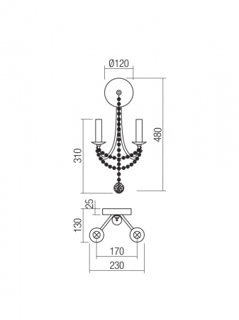 Aplica Smarter Aphrodite 02-992 Metal Auriu mat E14 2x28W   IP20 [1]