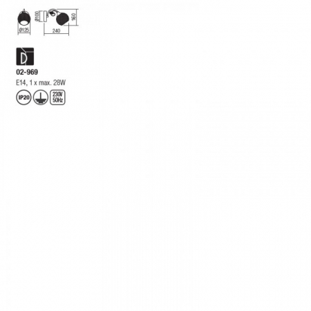 Aplica Smarter Aspera 02-969 E14 1x60W   Metal Crom/Gun IP20 [1]