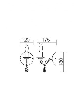 Aplica SMARTER FABIOLA 02-709 E14 1x28W   Metal Alama Antica IP20 [1]