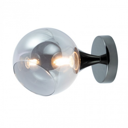 Moderne - Aplica Smarter Satel, negru, sticla fumurie, 1XE14, 01-2653