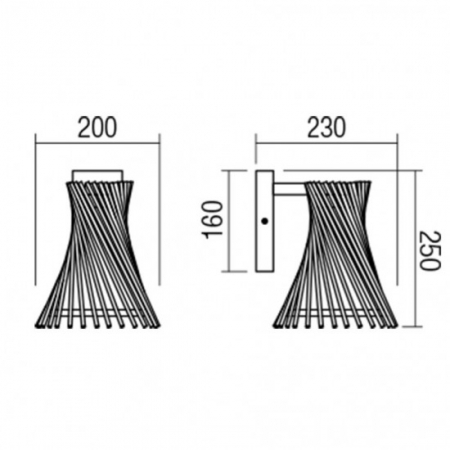 Aplica Smarter Shanghai, lemn wenge, sticla, 1XE27 [1]