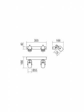 Aplica SMARTER TAFFI 01-2416 E27 2x42W Metal Negru mat/Lemn Fag Natur IP20 [1]