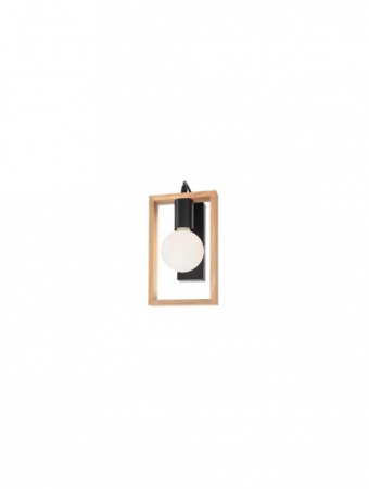 Aplica SMARTER TIMBER 01-1663 E27 1x42W Metal Negru mat/Lemn Fag Natur IP20