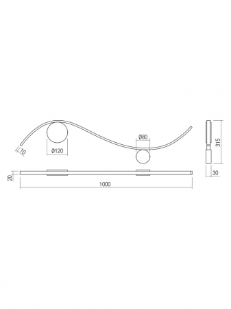 Aplică Smarter Wave  01-3112 LED 11W 857 lm 3000K Metal/Aluminiu Finisată alamă IP20 [1]
