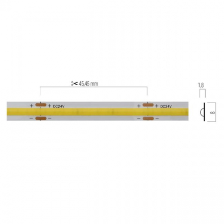 Banda flexibila LED LINEAR COB Arelux xsolis IP20 5m 24V DC 60W 512 LED/m 1202 lm/m 4000K IP20 [1]
