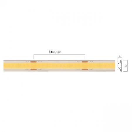 Banda flexibila LED LINEAR COB Arelux xsolis IP67 5m 24V DC 70W 512 LED/m 1306 lm/m 3000K IP67 [1]