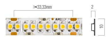 Bandă flexibilă LED SMD Arelux Xribo IP66 5000 mm 240 LED/m 2842 lm/m 22 W/m 4000K CRI80 24V DC IP66 [1]