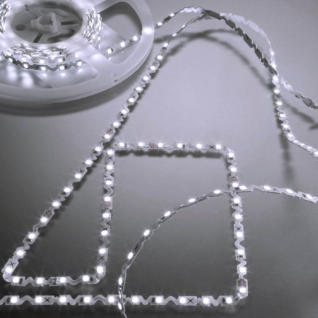 SURSE ILUMINAT - Bandă flexibilă LED SMD Arelux Xribo zigzag IP65 5000 mm 72 LED/m 1620 lm/m 14,4 W/m 6000K CRI80 24V DC IP65