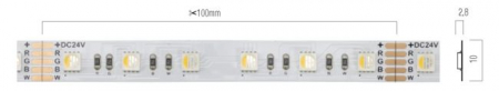 Banda flexibila LED SMD Arelux Xstrip RGB IP20 5000 mm 60 LED/m R 25 lm/W, G 53 lm/W, B 15 lm/W 14,4 W/m RGB + 3000K  24V DC IP20 [1]