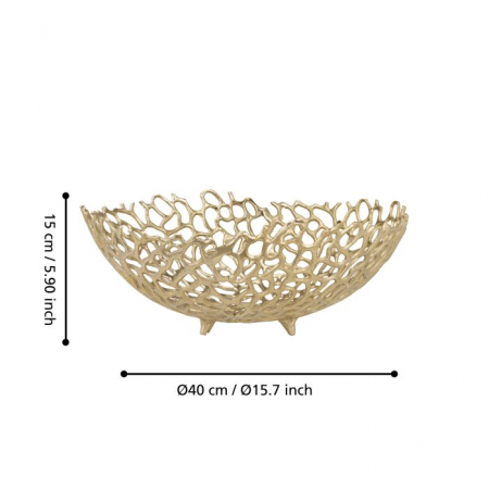 Bol decorativ EGLO KIMITSU 427496 Aluminiu Brass Handmade Ø400 mm  [1]