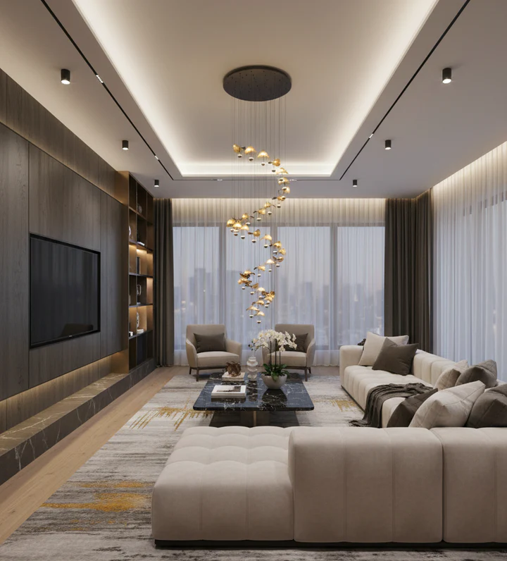 Candelabru EGLO DRACERA LED 40X1.8W IP20 390437, lumină caldă, oțel negru 4,3m [1]