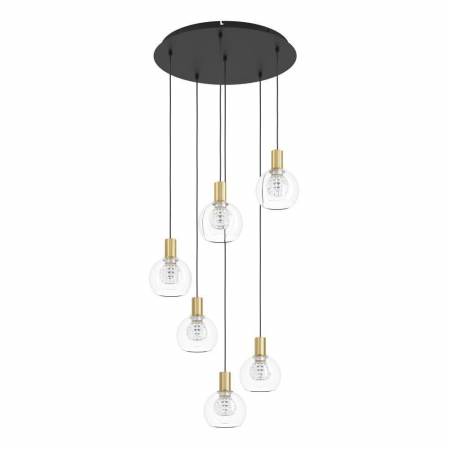 BLACK FRIDAY 2024 - Lustră TERQUE 390279, Ø540 mm, LED, 6X5,4W, 3000K, IP20, oțel, sticlă transparentă