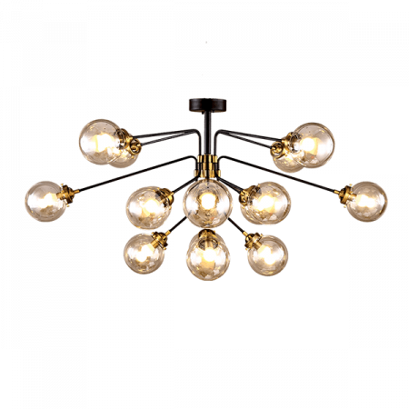 Lustre - Candelabru Elmark Bubbles, metal, negru, sticla amber, 16xE14, 955BUBBLES16
