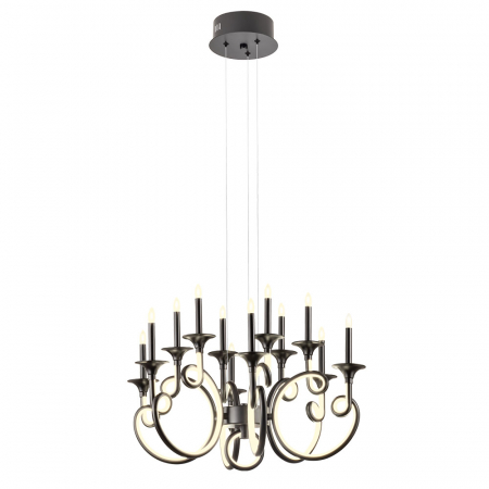 Moderne - Candelabru Incanti Chateau LED 69W 3000K 4560lm Aluminiu Negru mat IP20