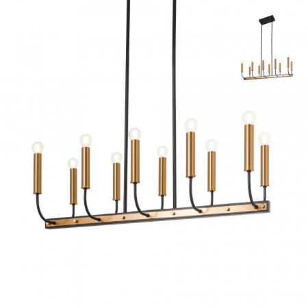 Moderne - Candelabru Incanti Konig IKN C10 06 12 E14 10x28W Metal BLACK/ANTIQUE BRASS IP20