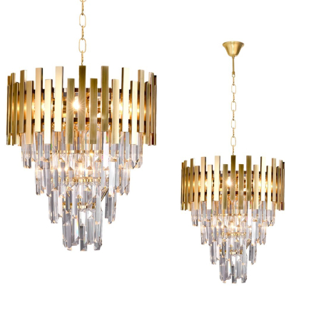 Moderne - Candelabru Milagro Aspen  9xE14 40W   230V/50Hz Gold Metal & Cristal IP20