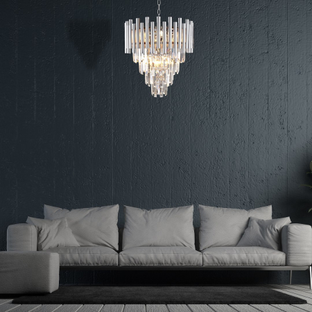 Candelabru Milagro Madison  9xE14 40W   230V/50Hz Chrome Metal & Cristal IP20 [6]