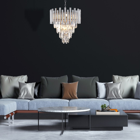 Candelabru Milagro Madison  9xE14 40W   230V/50Hz Chrome Metal & Cristal IP20 [4]