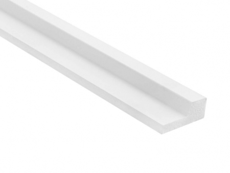 PROFILE DECORATIVE - Capat drept panou riflat Polimer Rigid Polyforce Mardom Stretto 2000x29x12mm L0101RT Alb mat