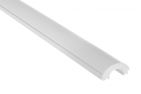 PROFILE DECORATIVE - Capat stanga panou riflat Polimer Rigid Polyforce Mardom Duna WP001LT 2000x31x132 Alb Mat