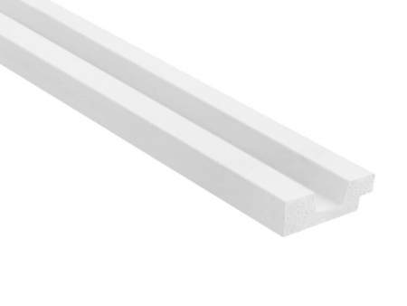 PROFILE DECORATIVE - Capat stanga panou riflat Polimer Rigid Polyforce Mardom Stretto 2000x36x12mm L0101LT Alb mat