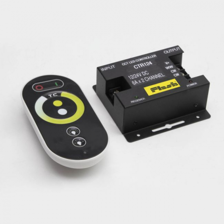 SURSE ILUMINAT - Controller banda LED Arelux CTR124 pentru temperatura de culoare și nivel de iluminare, Plastic ABS, Telecomanda radio frecventa IP20