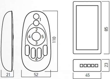 Controller banda LED Arelux CTR114, Plastic ABS, Telefomanda radio frecventa IP20 [1]
