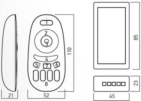 Controller banda LED Arelux CTR104 semnal RGBW, Plastic ABS, Telecomanda radio frecventa IP20 [1]