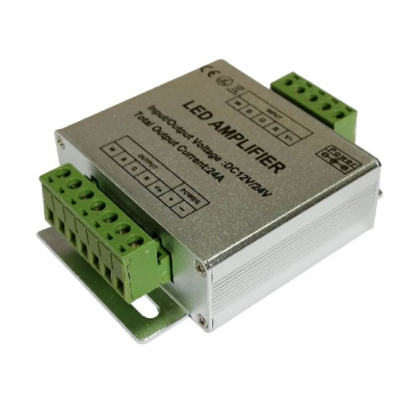 SURSE ILUMINAT - Amplificator de semnal Arelux AMP100 RBG/RGBW Plastic ABS, Aluminiu IP20